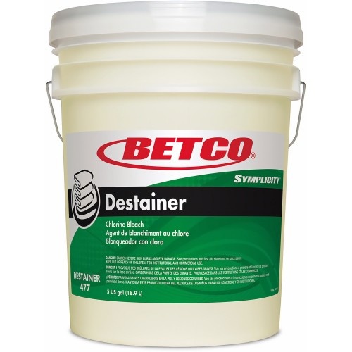 Betco Symplicity Destainer, 640 Oz Pail, Amber - Commercial Laundry Detergent