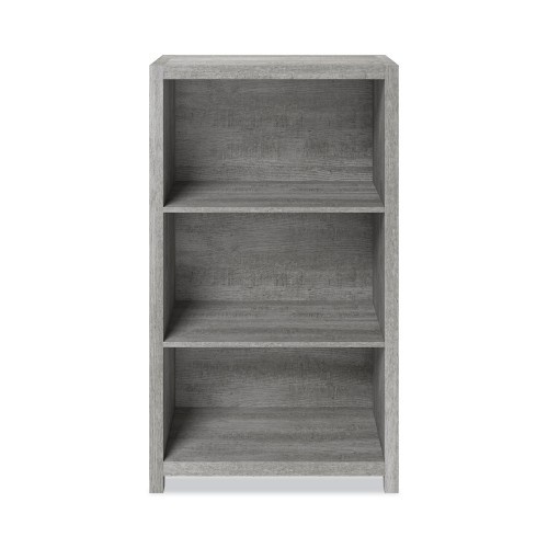 Whalen Fallbrook Bookcase, Three-Shelf, 28W X 14D X 48.25H, Smoked Ash/Rustic Warm Gray
