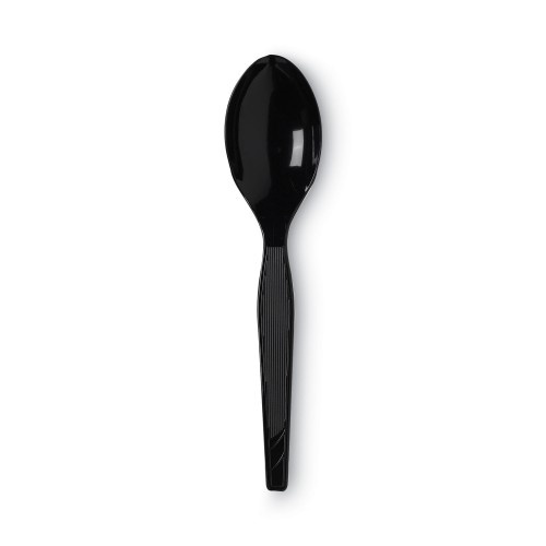 Dixie Plastic Cutlery, Heavy Mediumweight Teaspoons, Black, 1,000/Carton