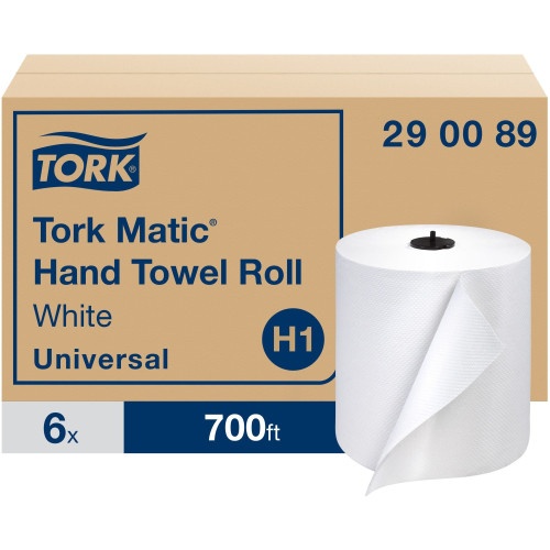 Tork Advanced Matic Hand Towel Roll, 1-Ply, 7.7" x 700 ft, White, 6 Rolls/Carton