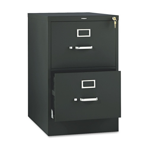 Hon 510 Series Vertical File Cabinet, 2 Legal-Size File Drawers, Black