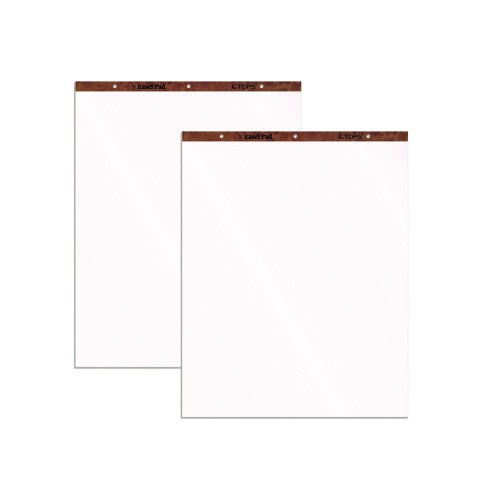 TOPS Easel Pads, Unruled, 27 X 34, White, 50 Sheets, 2/Carton