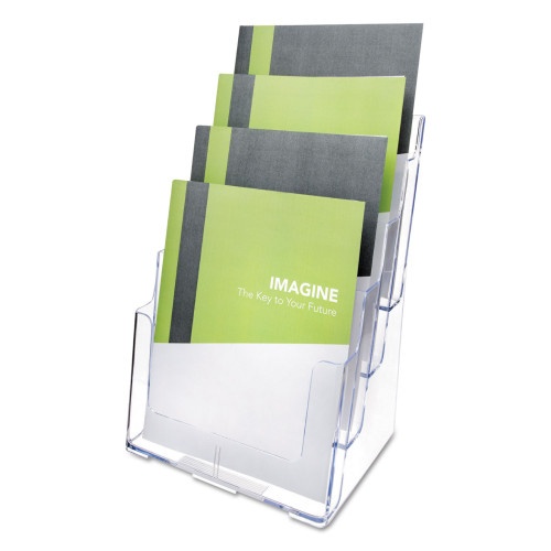 Deflecto 4-Compartment Docuholder, Magazine Size, Clear