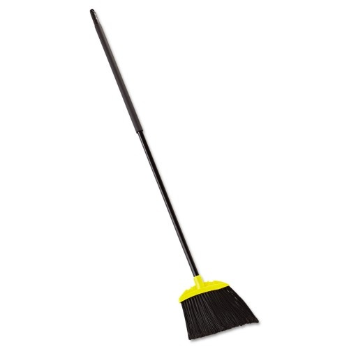 Rubbermaid Commercial Jumbo Smooth Sweep Angled Broom - 46" Handle, Black/Yellow, 6/Carton