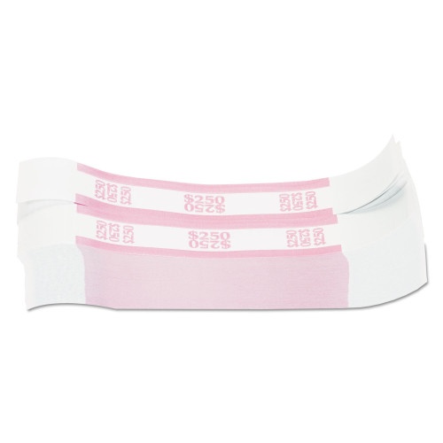 Pap-R Products Currency Straps, Pink, $250 in Dollar Bills, 1000 Bands/Pack