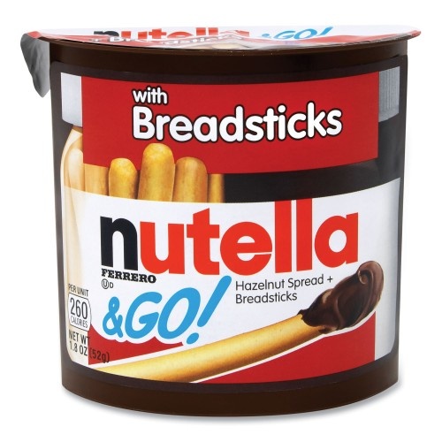 Nutella Hazelnut Spread And Breadsticks, 1.8 Oz Single-Serve Tub, 16/Pack