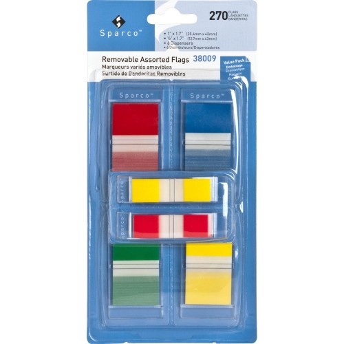 Sparco Removable Flags Combo Pack - Assorted Colors