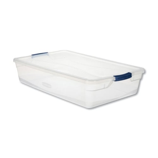 Rubbermaid Clever Store Basic Latch-Lid Container, 41 Qt, Clear