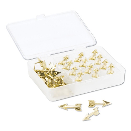 U Brands Fashion Push Pins, Steel, Gold, 0.38", 36/Pack