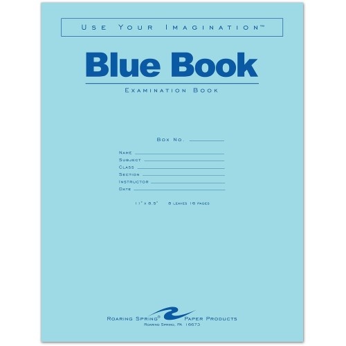Roaring Spring 8-Sheet Blue Examination Book - Letter