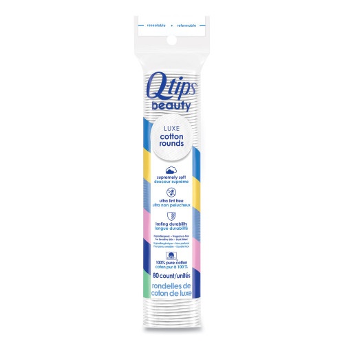 Unilever Q-Tips Beauty Rounds, 80 Count, 12 Packs/Carton