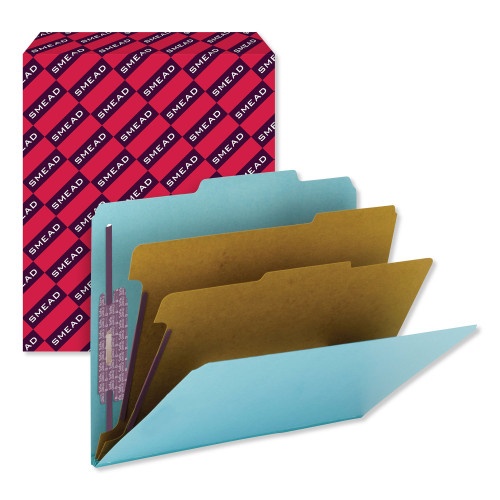 Smead Six-Section Pressboard Top Tab Classification Folders