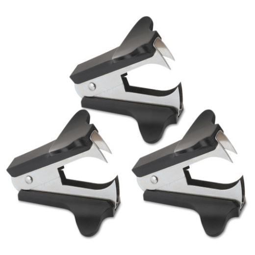 Universal Jaw Style Staple Remover, Black, 3/Pack