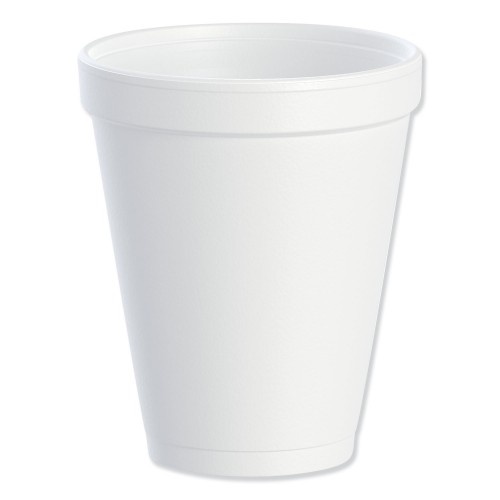Dart Foam Drink Cups, 10 Oz, White, 25/Bag, 40 Bags/Carton