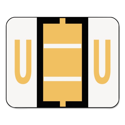 Smead A-Z Color-Coded End Tab Filing Labels, U, 1 x 1.25, White, 500/Roll