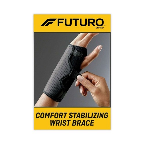 Futuro Adjustable Reversible Splint Wrist Brace, Fits Wrists 5.5" to 8.5", Black