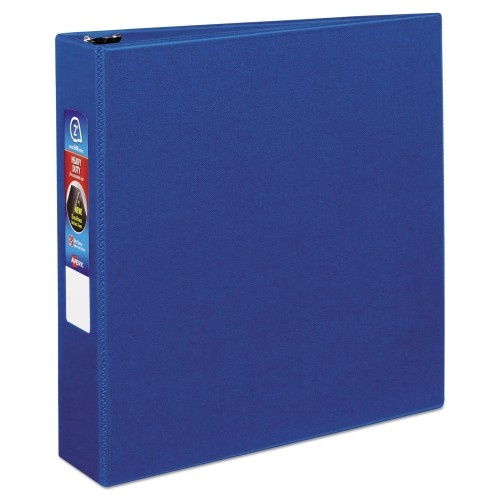 Avery Heavy-Duty Non-View Binder With DuraHinge And One Touch EZD Rings, 3 Rings, 2" Capacity, 11 x 8.5, Blue