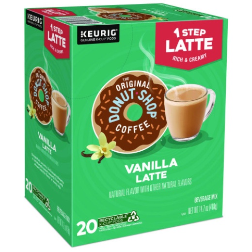 The Original Donut Shop Vanilla One Step Latte K-Cup, 20/Box