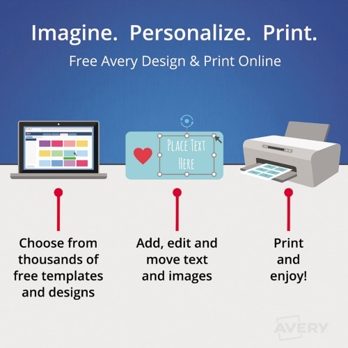 Avery Pin-Style Badge Holder with Laser/Inkjet Insert, Top Load, 4 x 3, White, 100/Box