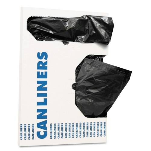 Linear Low Density Can Liners with Accufit Sizing, 16 Gal, 1 Mil, 24" x 32", Black, 250/Carton