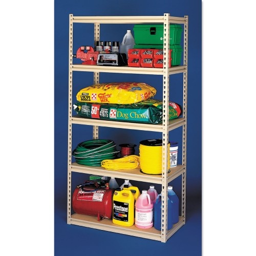 Tennsco Stur-D-Stor Shelving, Five-Shelf, 36.5W X 18.5D X 72H, Sand
