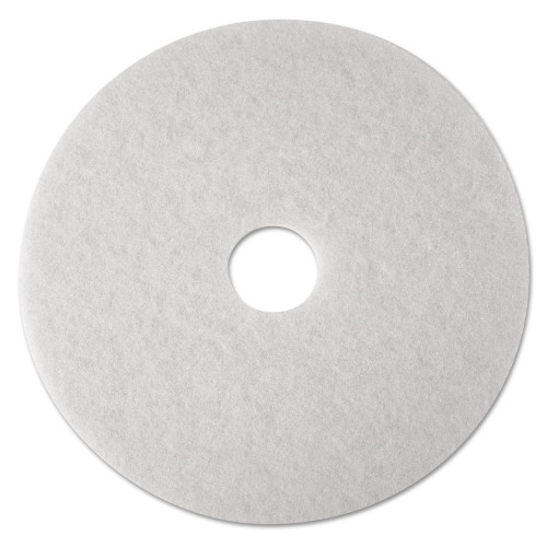 Boardwalk Polishing Floor Pads, 24" Diameter, White, 5/Carton