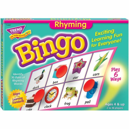Trend Rhyming Bingo Game - Learn Vocabulary and Spelling