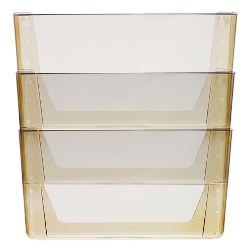 Storex Wall File, 3 Sections, Letter Size, 13" x 4" x 14", Smoke, 3/Set