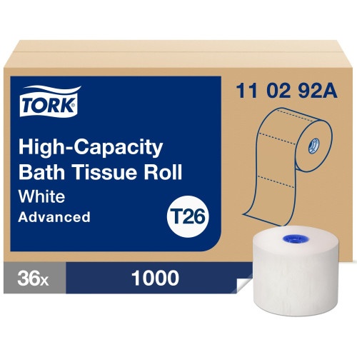 Tork Advanced High Capacity Bath Tissue, Septic Safe, 2-Ply, White, 1000 Sheets/Roll, 36/Carton