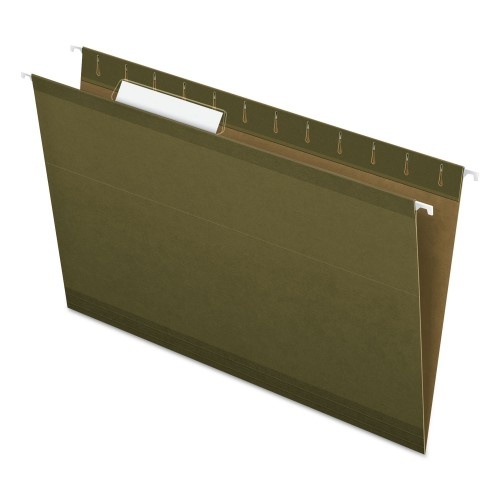Pendaflex Reinforced Hanging File Folders with Printable Tab Inserts, Legal Size, 1/3-Cut Tabs, Standard Green, 25/Box