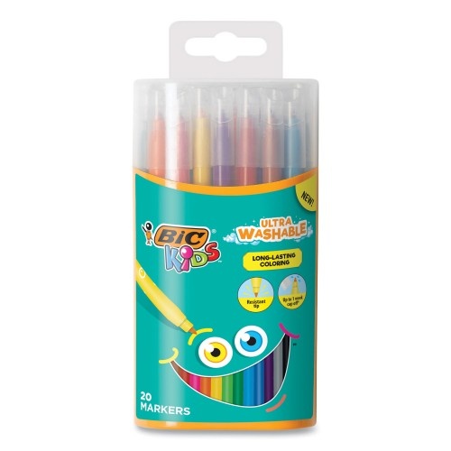 BIC Kids Ultra Washable Markers, 20/Pack