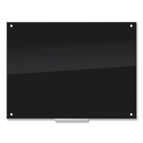 U Brands Glass Dry Erase Board, 47 x 35, Black Surface