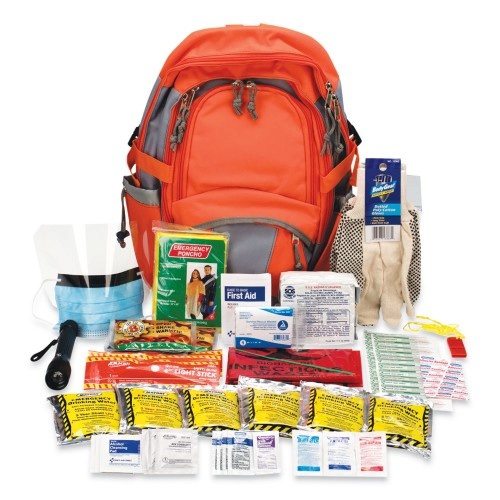 PhysiciansCare Emergency Preparedness First Aid Backpack, XL, 63 Pieces, Nylon Fabric