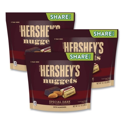 Hershey's Nuggets Share Pack, Special Dark With Almonds, 10.1 Oz Bag, 3/Pack