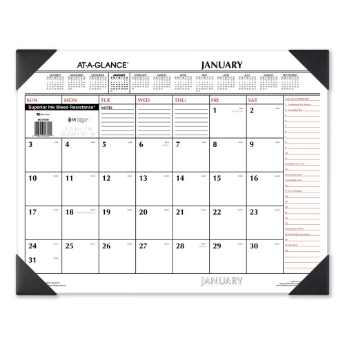 AT-A-GLANCE Two-Color Monthly Desk Pad Calendar 2025