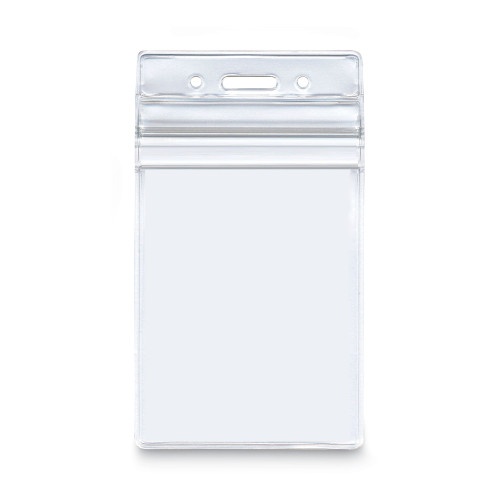 Advantus Resealable ID Badge Holders, Vertical, Frosted