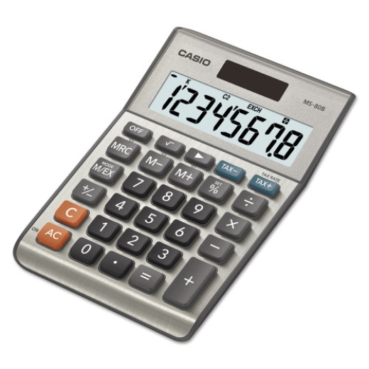 Casio Ms-80B Tax And Currency Calculator, 8-Digit Lcd