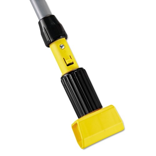 Rubbermaid Commercial Gripper Vinyl-Covered Aluminum Mop Handle, 1.13" dia x 60", Gray/Yellow
