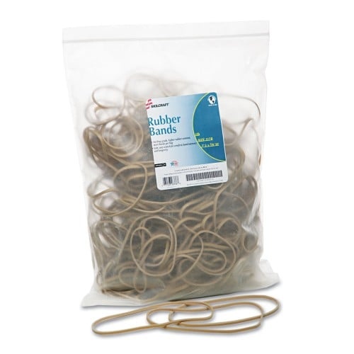 AbilityOne 751001 Skilcraft Rubber Bands, Size 117B, 0.06" Gauge, Beige, 1 lb Box, 250/Pack