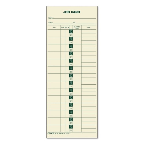 Tops Manilla Job Cards, Replacement for 15-800622/L-61, One Side, 3.5 X 9, 500/Box