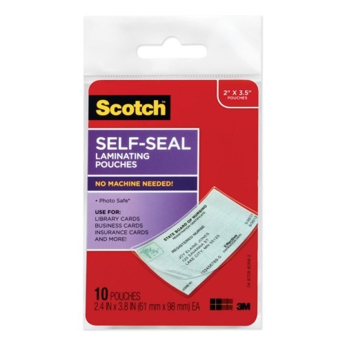 Scotch 9 Mil Self-Sealing Laminating Pouches