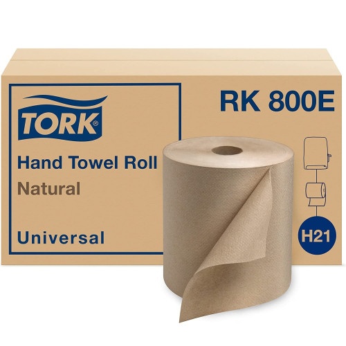 Tork Universal Hardwound Roll Towel - 1-Ply, 7.88" X 800 Ft, Natural, 6/Carton