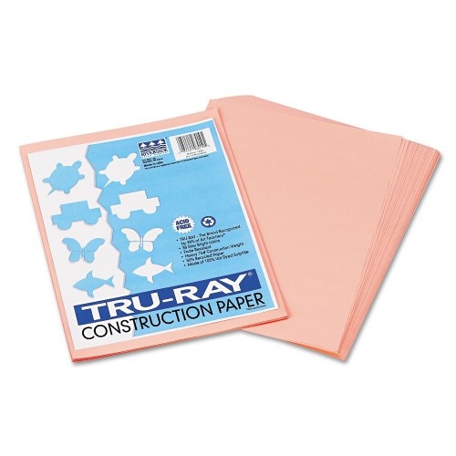 Pacon Tru-Ray Construction Paper, 76 Lb Text Weight, 9 x 12, Salmon, 50/Pack