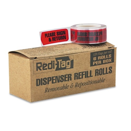 Redi-Tag Arrow Message Page Flag Refills, 'Please Sign And Return'
