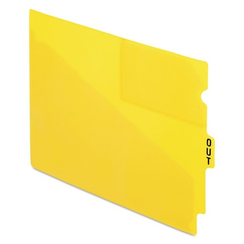 Pendaflex Colored Poly Out Guides with Center Tab, 1/3-Cut End Tab, Out, 8.5 X 11, Yellow, 50/Box