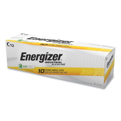 Energizer Industrial Alkaline C Batteries, 1.5 V, 12/Box