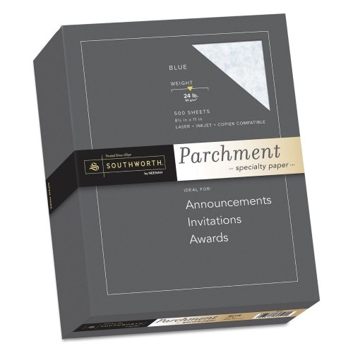 Southworth Parchment Specialty Paper, 24 lb Bond Weight, 8.5 x 11, Blue, 500/Ream