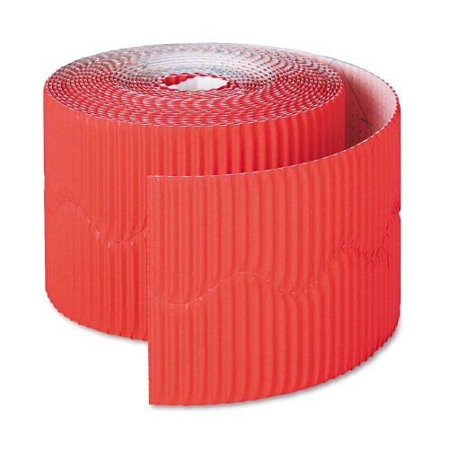 Pacon Bordette Decorative Border, 2.25" x 50 ft Roll, Flame Red