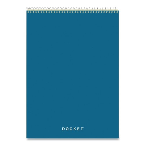 TOPS Docket Ruled Wirebound Pad with Cover, Wide/Legal Rule, Blue Cover, 70 Canary-Yellow 8.5 X 11.75 Sheets