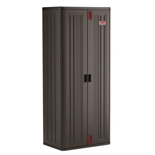 Suncast Commercial Tall Storage Cabinet, Five Shelves: One Fixed, Four Adjustable, 30" X 20.25" X 72", Gray